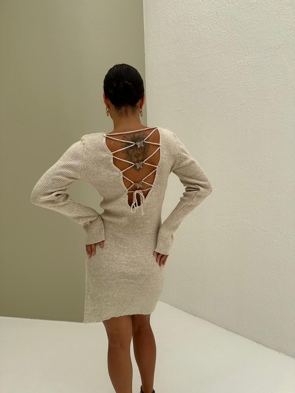Knitwear dress with butterflies