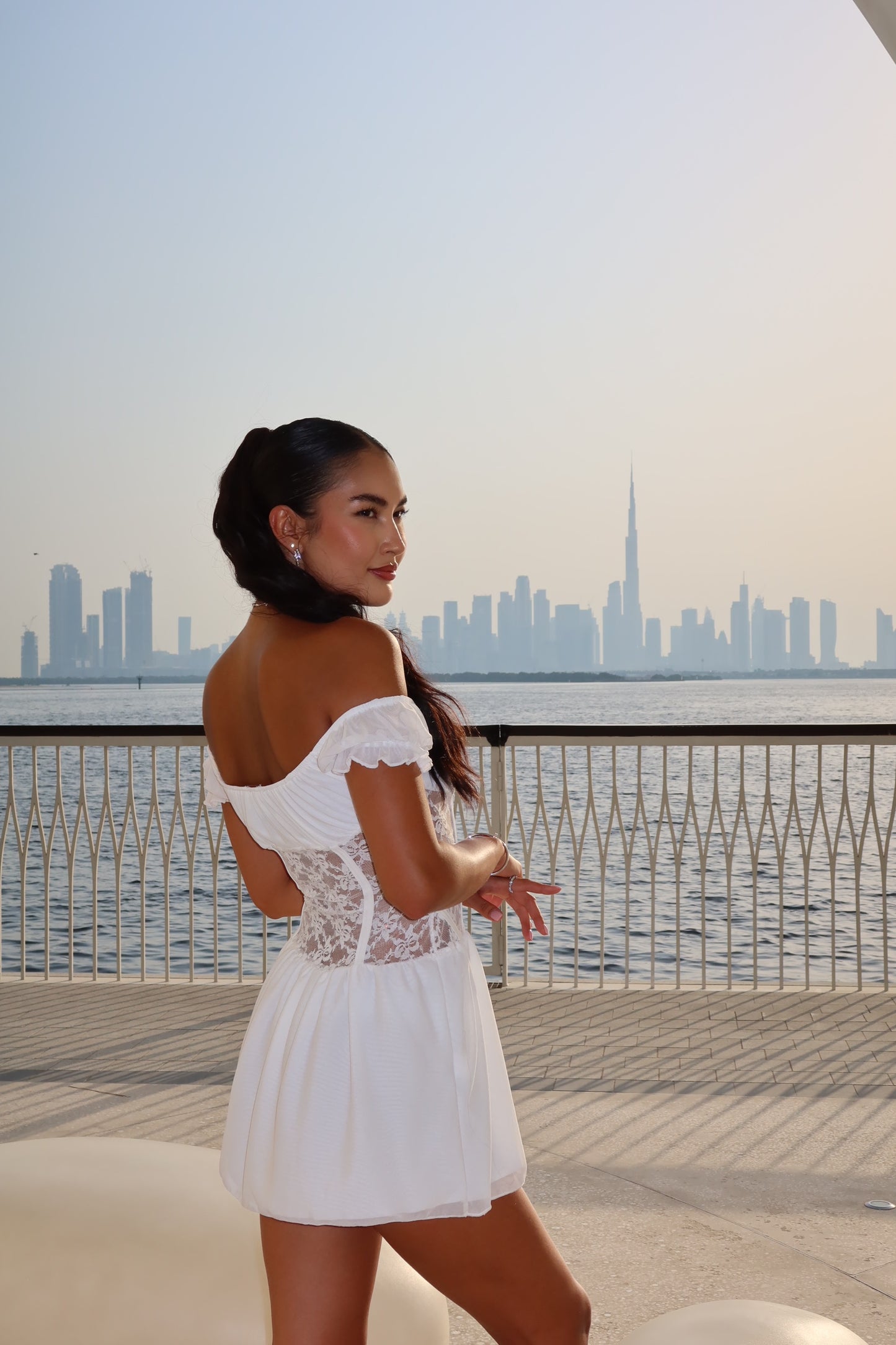 White summer mini dress